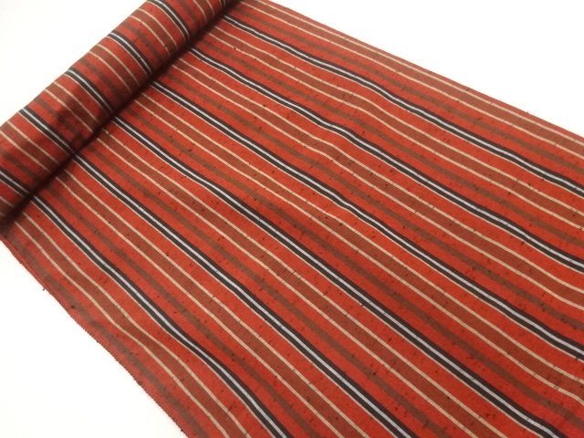 JAPANESE KIMONO / ANTIQUE BOLT HOUSE WORKING COAT / WOVEN STRIPE
